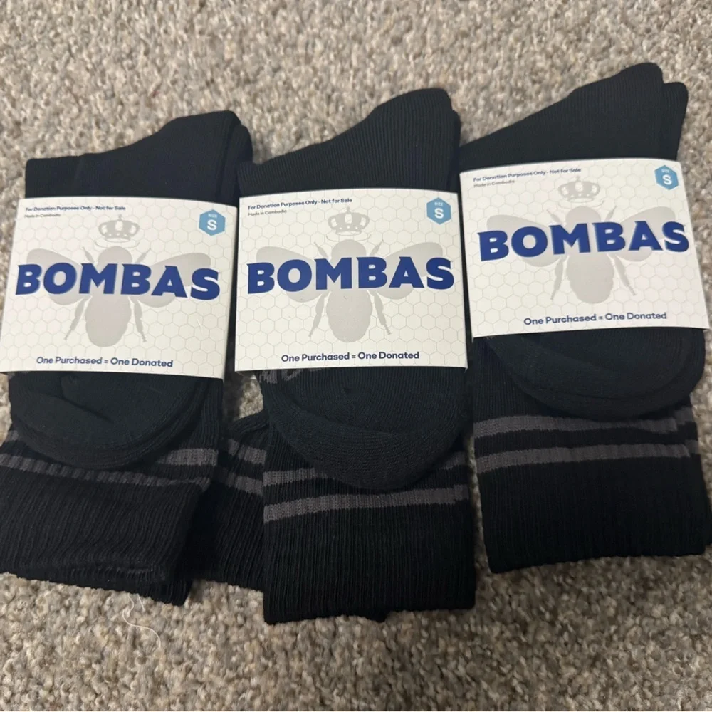 Bombas Black and Gray Casual Mid Calf Socks-Set-3